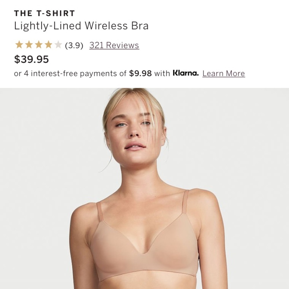 NWT Victoria’s Secret T-Shirt Lightly Lined Wireless Bra 36D